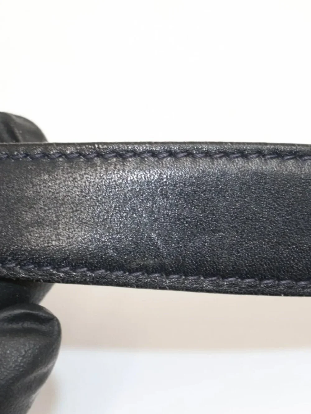 Gucci Vintage 1970's Reversable Leather Gold G Buckle Belt - Black/White/Gold